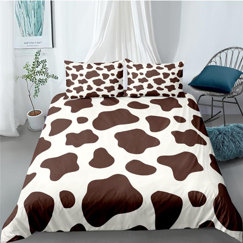 Comforter Queen 3 Pieces Ultra Soft Cow Printed Comforter Set With Zipper Closure And Black White Pink