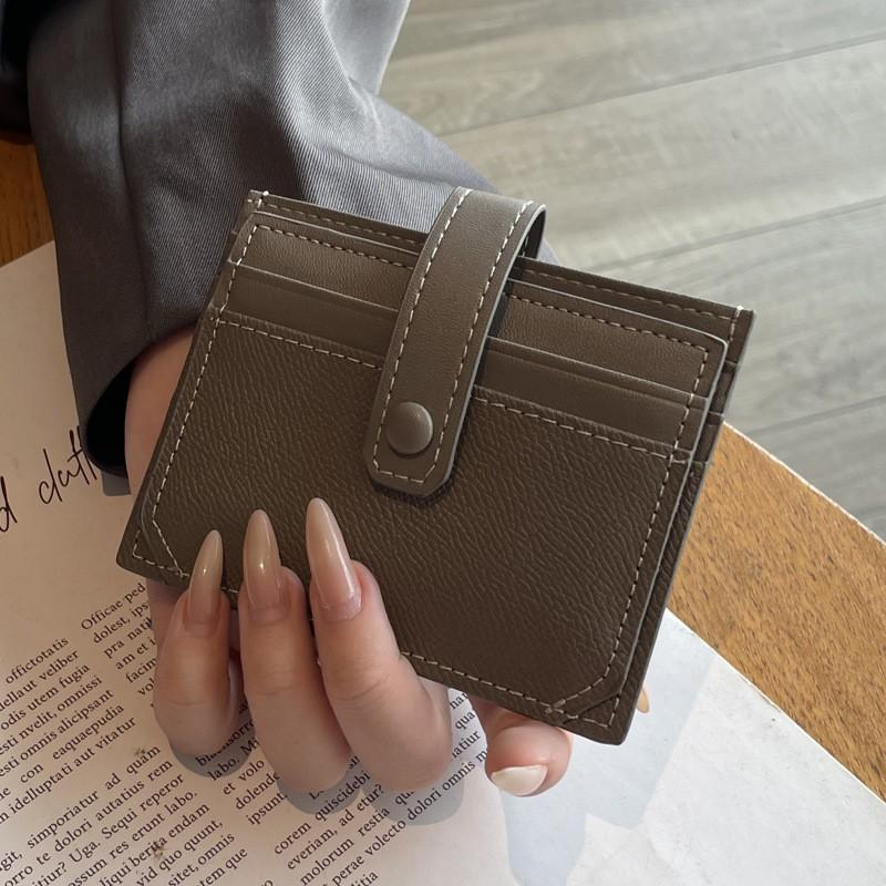 Ultra-thin Card Bag Women's Short Korean Multi-card ID Mini Leather Case Simple Compact