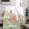 P-Peter Rabbit Printing Throw Lightweight 240g Flannel Blanket Soft Skin-friendly for Summer Cooling