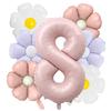 7pcs Matte Finish Daisy Balloon Number Wedding Decor Birthday Party Decoration Aluminum Foil Balloon Baby Shower Decorations