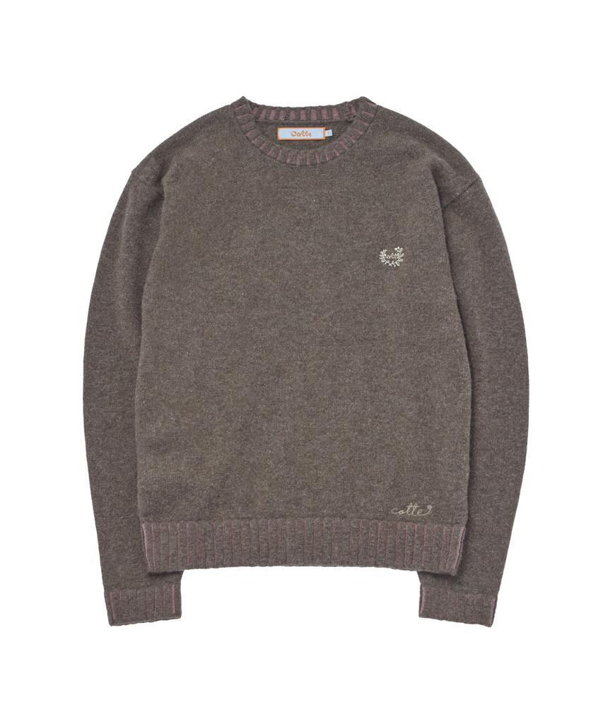 Kkotte Classic Two-Tone Rib Knit (Light Gray)