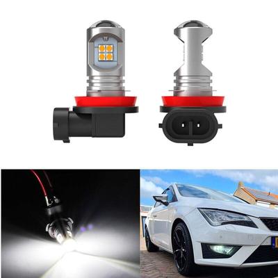 1 para Canbus biały 3030 LED 12W 6000k 780LM przednia lampa przeciwmgielna samochodu dla Seat Leon 3 MK3 2013-2017