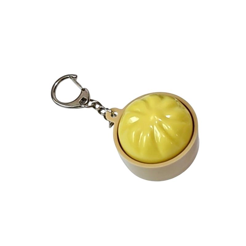Funny Dumpling Bao Bun Keychain Fidget Clicker With LED Light Portable Stress Relief Toy for Travel Commute