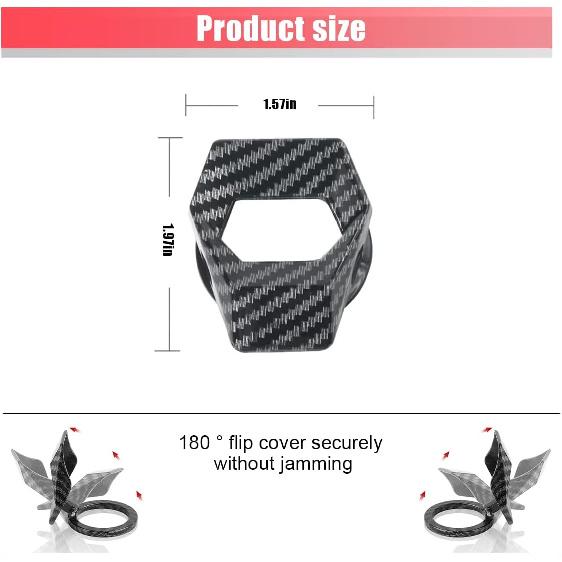 Car Engine Start/Stop Button Cover, Zinc Alloy Car Push Button Start Cover Car Power Control Trim, Universal Key Ignition Switch Protective Cover for