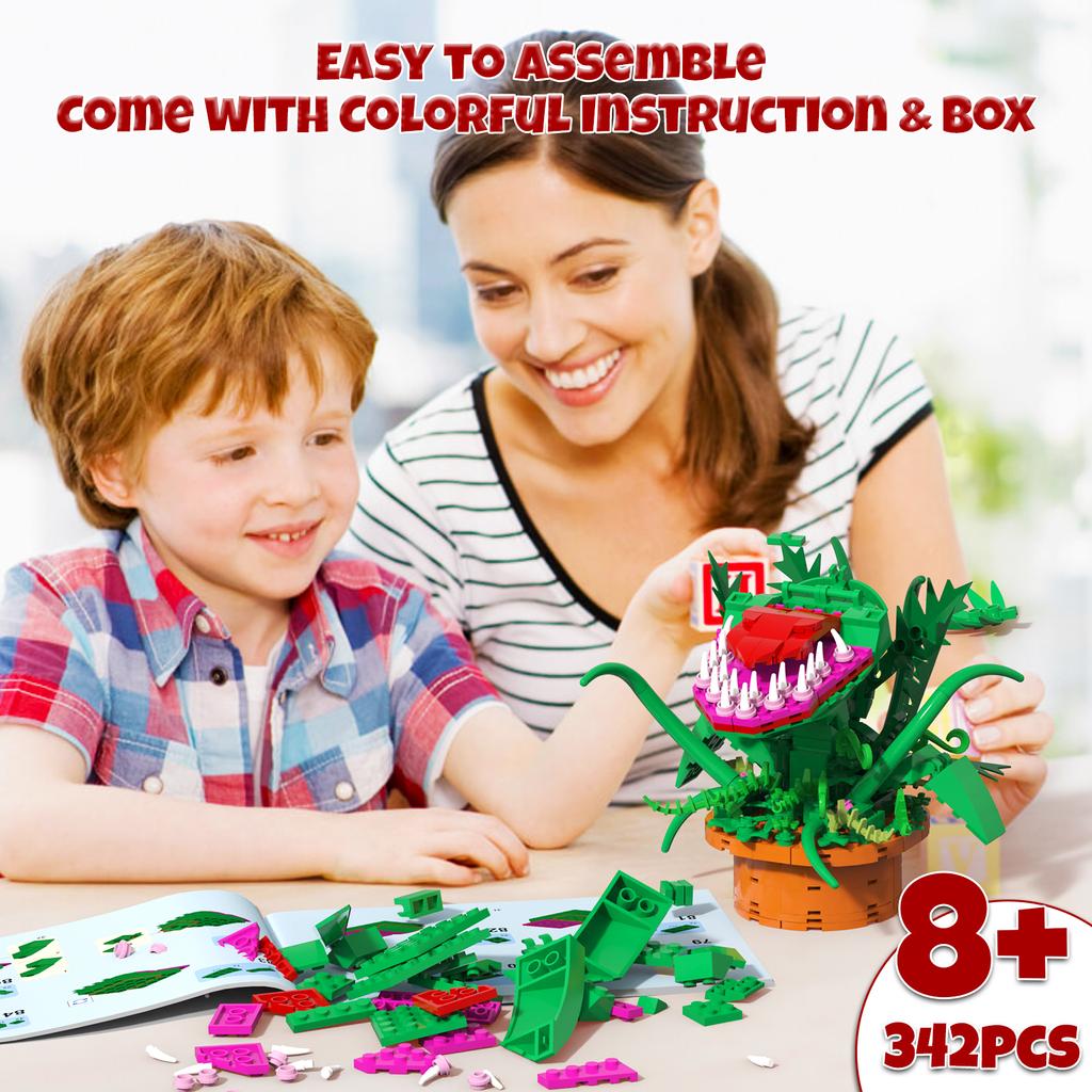 Audrey 2 Piranha Plant Bricks Compatible with Lego Little Shop of Horrors Flowers Building Blocks Gift for Halloween Christmas