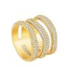 Crystal Ring Female Creative Three-layer Ring Fashion Internet Celebrity European and American Popular Accessories