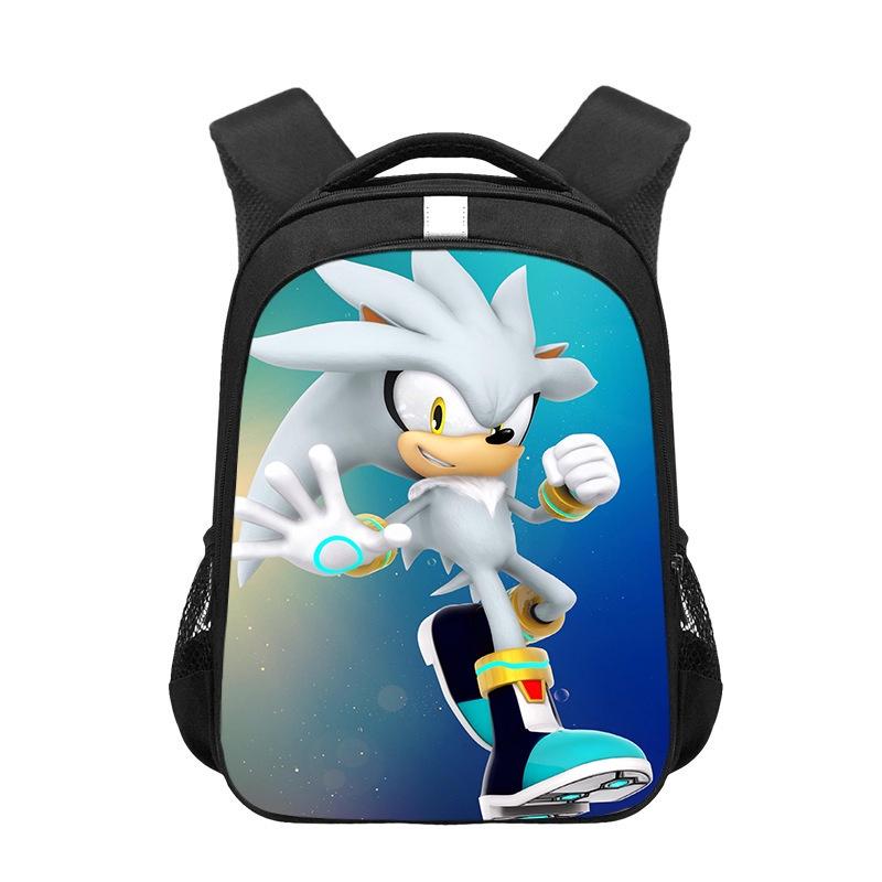 Sonic Cartoon Kids Backpack Durable Polyester Material 20-35l Capacity Zipper Closure Cushioned Shoulder Straps 44*30.5*16cm