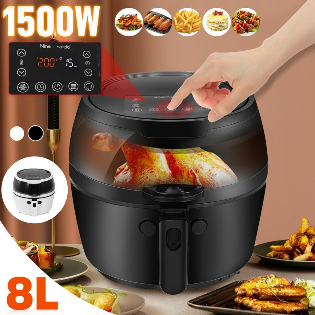 8L 1500W Health Fryer Cooker Smart Touch LCD Airfryer Pizza Oil Free Air Fryer Multi Function Smart Fryer for French Fries