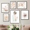 Nordische Poster und Drucke Beige Löwenzahn Chrysantheme Rose Wandkunst Leinwandmalerei Wohnzimmer Heimdekoration Wandmalerei