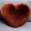 Heart-Shaped Plush Lumbar Pillow with Faux Wool Insert - Sofa & Office Backrest Cushion