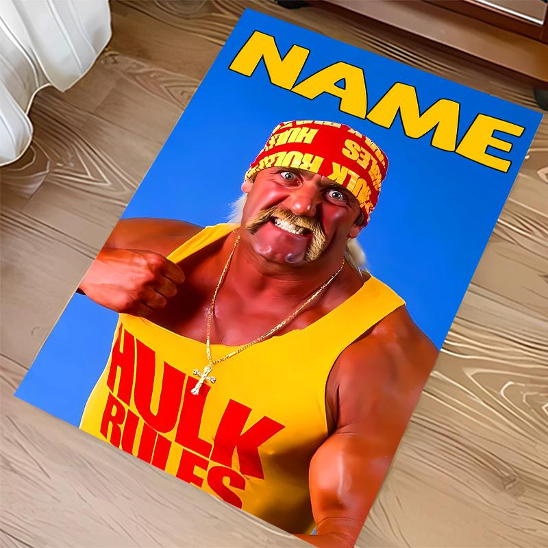 Custom personalization Hulk Hogan Print Area Rug - Soft, Washable Non-Slip Indoor Mat,Living Room,Home&Office Decorative Rug