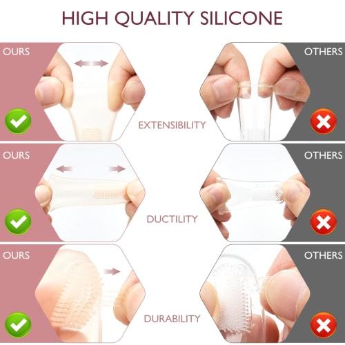 Momcosy Silicone Finger Toothbrush for Babies, Baby Finger Toothbrush for Training, Infant Oral Cleaner, Silicone Toothbrush, 2 Pieces