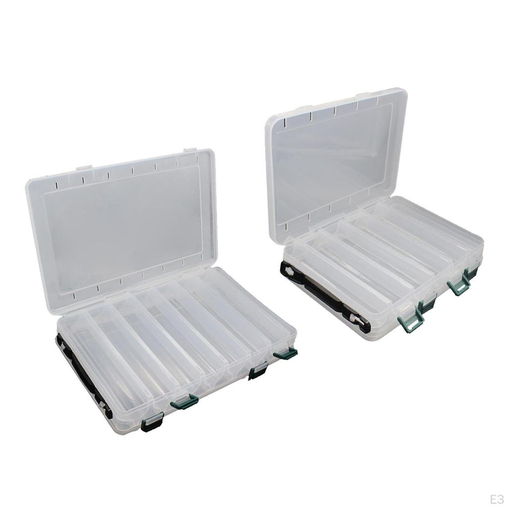 Fishing Tackle Box Container Lure Case, Hooks Lightweight Double Sided Removable Handle