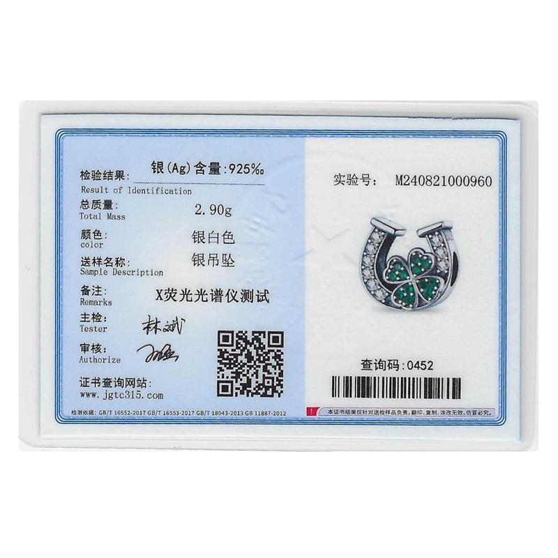 Original Charm Bead 925 Pure Silver Horseshoe Clover String Jewelry Bead Suitable for Bracelets, Women's Jewelry Gifts