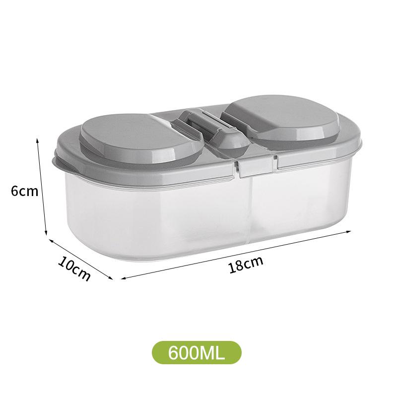 Double Compartment Covered Kitchen Food Grain Sealed Tank Multifunctional Kitchen Refrigerator Plastic Storage Fresh Box