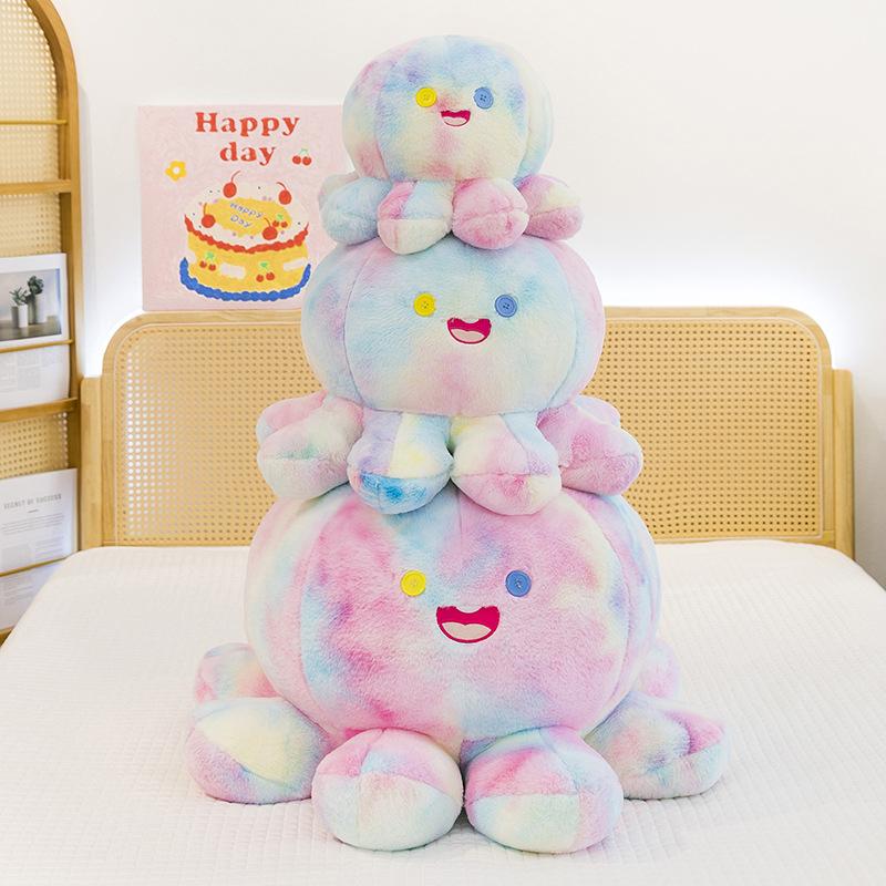 Funny octopus doll plush toy cute colorful octopus throw pillow home decoration ornament girl children's gift