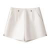 Women's Wide-Leg A-Line High-Waisted White Suit Shorts - Spring 2025 Collection