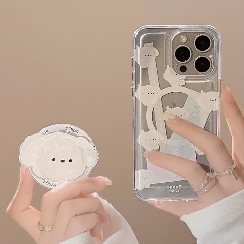 

Magnetic Ins Cotton Dog Stand IPhone 15 Apple Phone Case 14Pro Max Acrylic 13 Suitable for 16 Hard 12pro