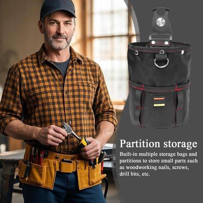 Carpenter Tool Pouch Oxford Cloth Small Tool Pouch With Belt Clip Small Waist Organizer Bag For Tape Measures Drills Hammer