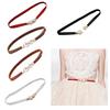 Waist Belt Golden Buckle Solid Color Skinny Belt for Dress Casual Wear Woven Stretchy Belt for Wrap Dress Halter Dress