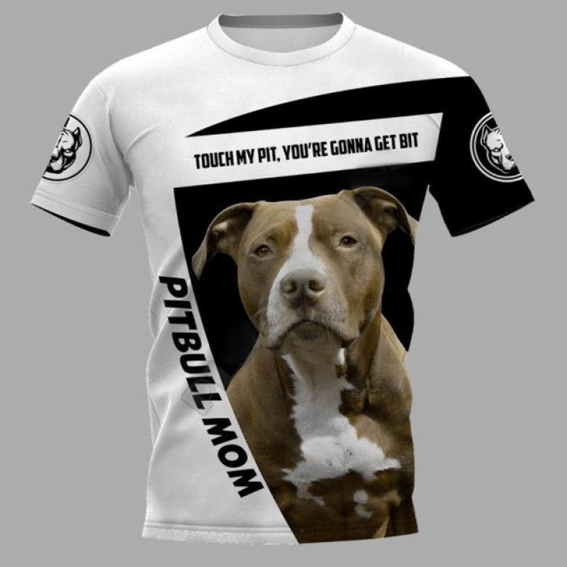 2023 männer T Shirts Haustier Hund Pitbull Grafik 3D Druck Sommer Unisex Erwachsene Tops Mode T-stück Lässige Übergroßen männer Kleidung