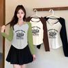 Long-sleeved T-shirt for Women, A Korean-style Top for Autumn and Winter, with A V-neck Base Layer Worn Inside