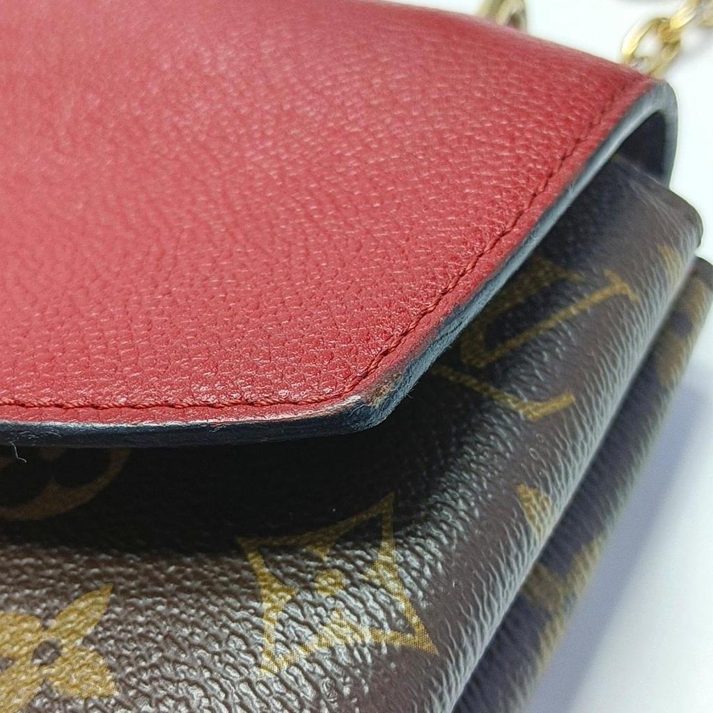 [Pre-Owned] Saint Placide Versatile Commuter Gold Buckle Sliding Chain Classic Monogram Coated Canvas Colorful Leather Handheld Cr - Very Good #41EM4U