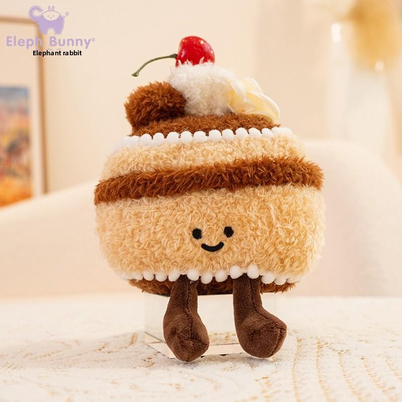Plush Cake Toy With Pp Cotton Filling For Kids And Gifting Chocolate Cake