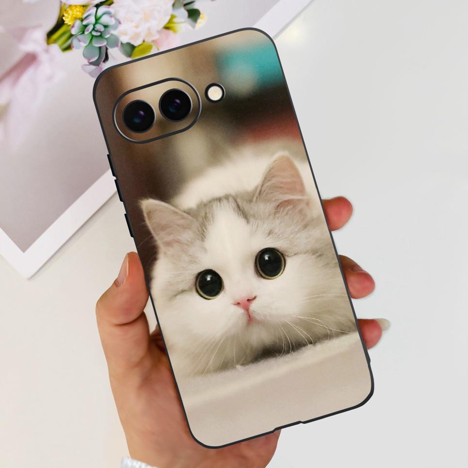 For Google Pixel 9a 9 Pro Phone Case Cool Cartoon Cat Painting Soft Slim Clear TPU Rubber Silicone Back Cover For Google 9 9Pro