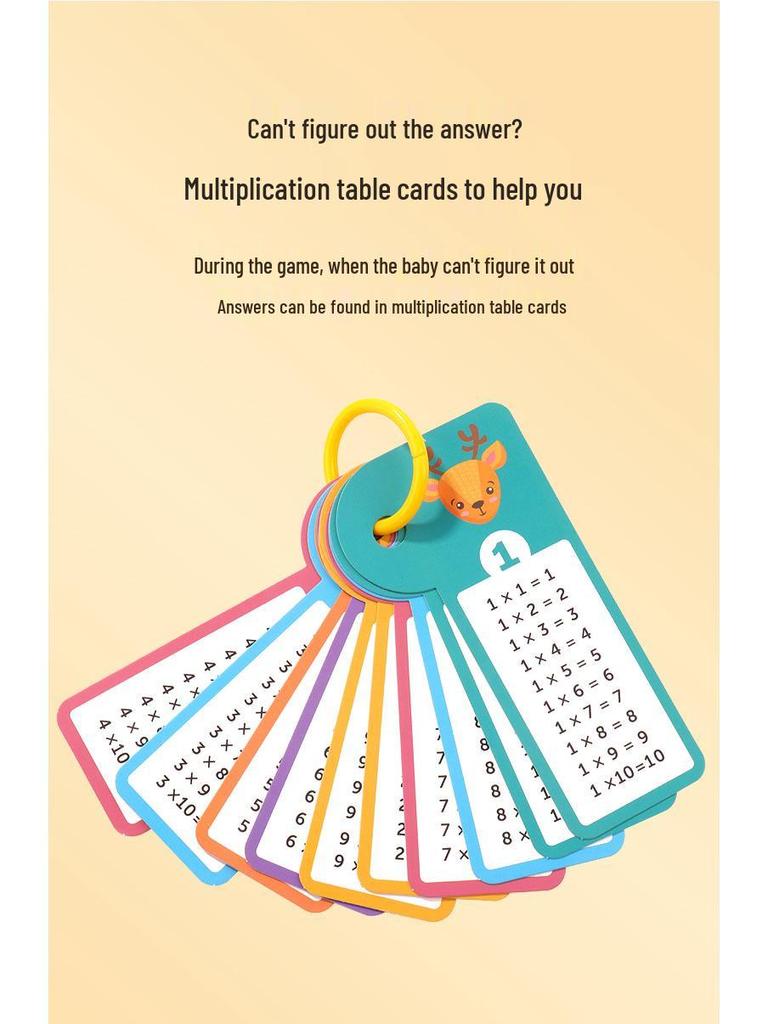 Montessori Wooden Math Times Table Board: Educational Multiplication Learning Toy for Children.