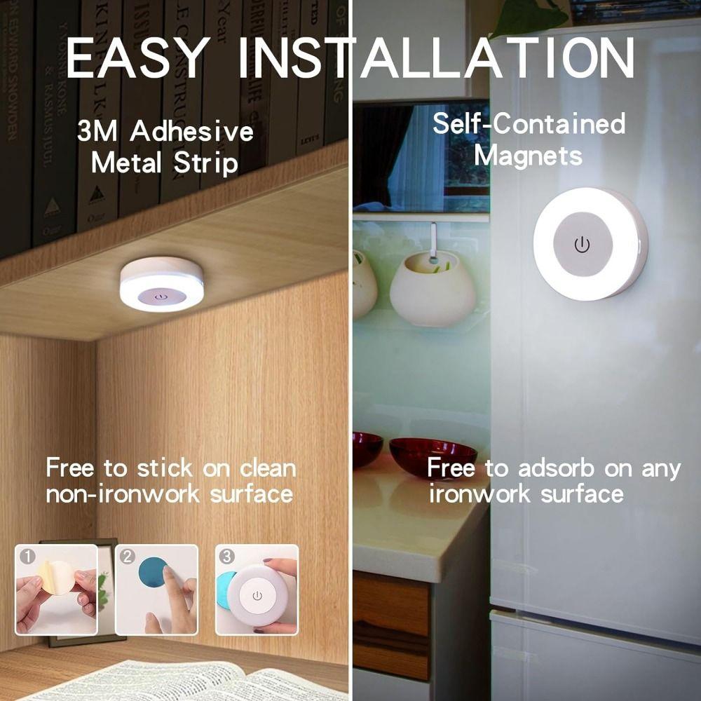USB Rechargeable Night Lights 3 Modes Touch Sensor Lamps Portable Wall Light  Kitchen