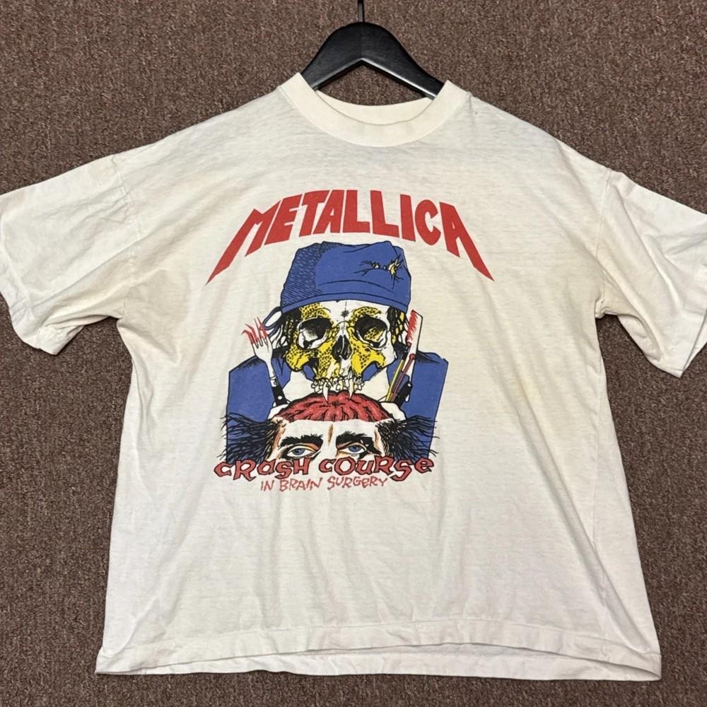 Vintage Style Metallica  Crash Course 1980s French Tour Reprint S-4XL Unisex T-Shirt XXXXL