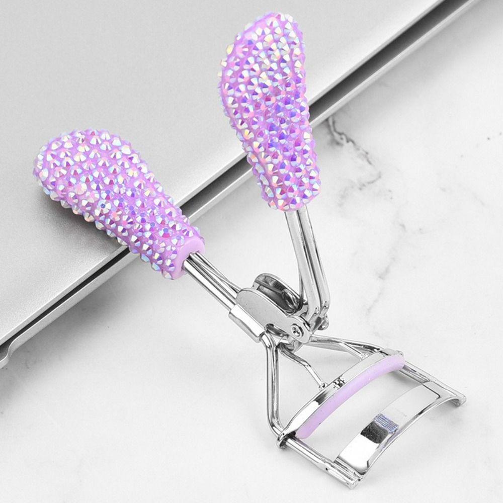 Ergonomic Handle Press Type Eyelash Curler Stainless Steel False Lash Clamps Cosmetic Accessories