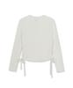 Emelbi Women'S Basic Cutout Slim Semi-Crop Long Sleeve T-Shirt Ny (Cream)
