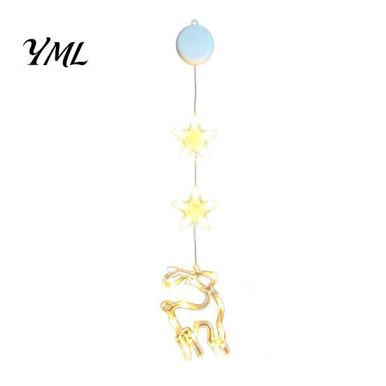 LED Window Decoration Star Moon Hanging Light, Warm String Lights, Christmas Tree Pendant Decorations Decorative Atmosphere Lamp for Home Holiday