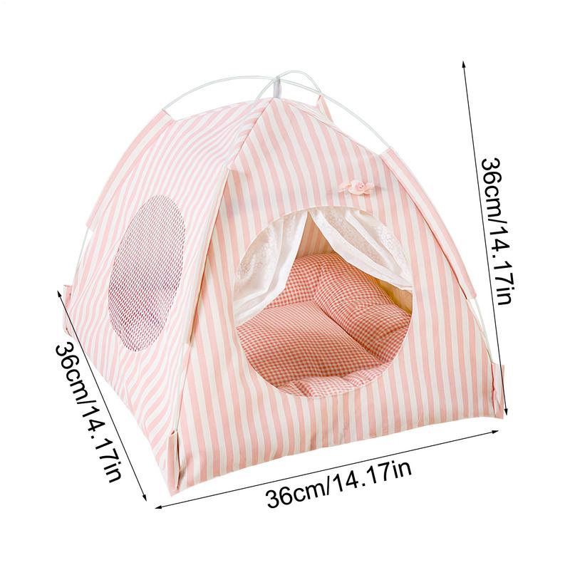 Kleines Hunde Zeltbett Haustier Campingzelt Halbgeschlossen Bequemes Tierruhekissen Mit Netz Abnehmbar Waschbar Für Kaninchen
