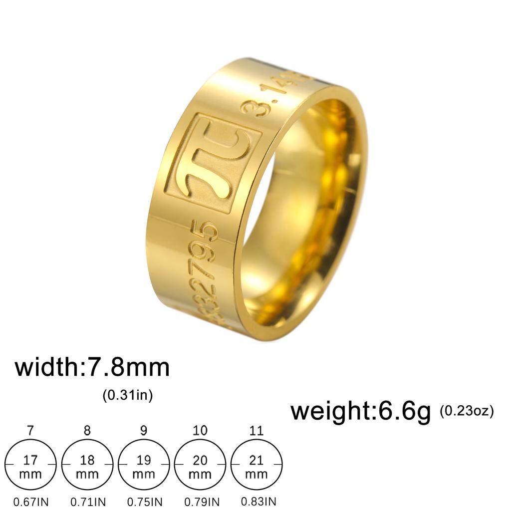 Dawapara Pi Symbol Ring Greek Letter Pi Stainless Steel Wedding Band Mathematical Jewelry Math Lovers Birthday Gifts
