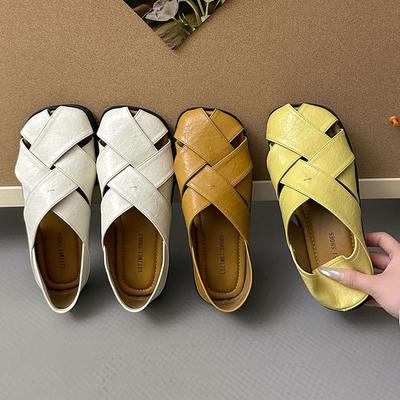 Fashion Shoes Casual Female Sneakers Round Toe Dress Flats Women Modis New Moccasin Summer Breathable 2025 Lace-Up Fashion Leisure PU Fr