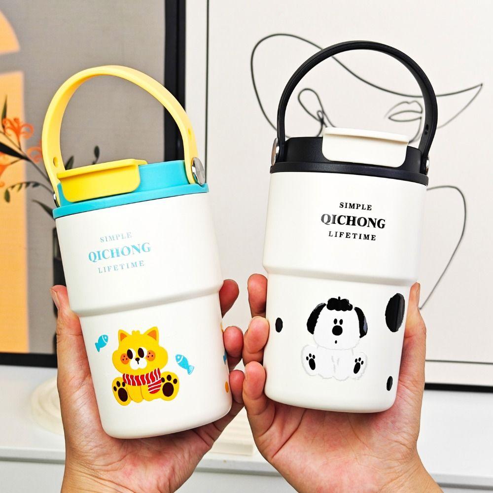 Handle Vacuum Mug 450ML 316 Stainless Steel Thermos Cup Portable Water Bottle Travel