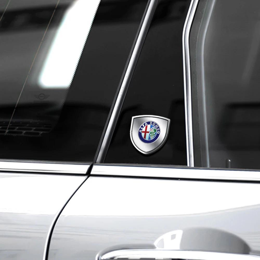Car Stickers For Alfa Romeo 3D Metal Car Styling Fashion Decoration Shield Stickers Auto Accessories For Alfa Romeo Giulia Tonal