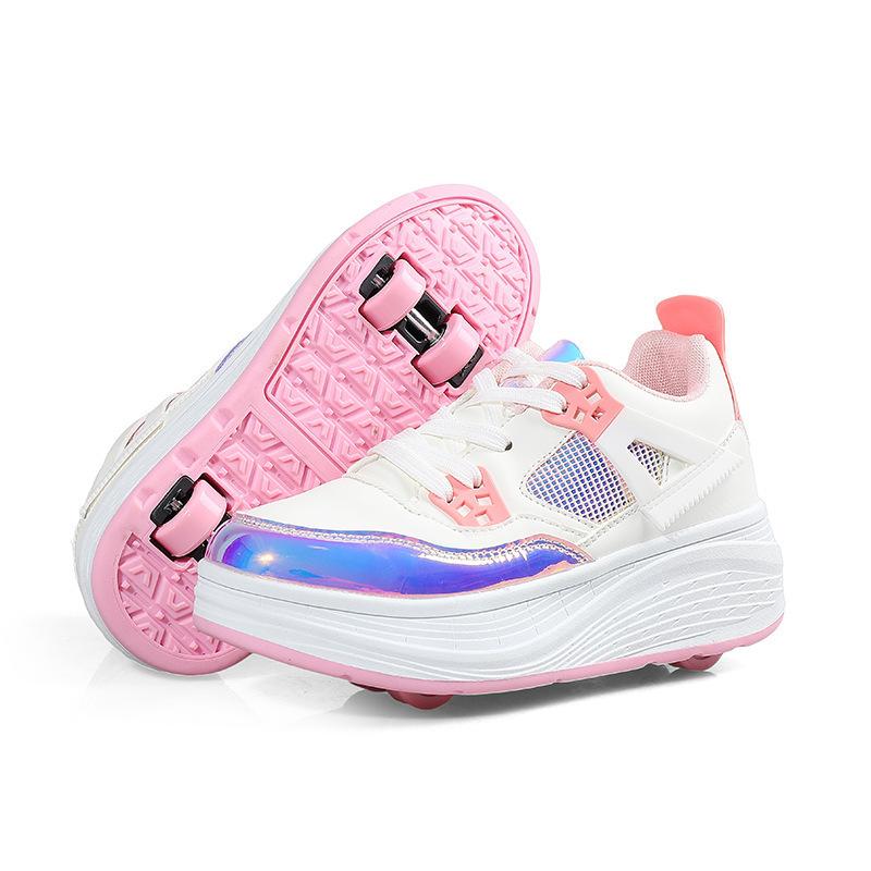 Runaway Shoes Four-wheel Invisible Girls' Student Roller Skates Automatic Walking Boys' Deformed Shoes Children's Roller Skates