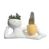 Relaxing Person Holding Pot Planter Body Vase Decors Resin Funny Succulents A0KF