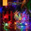 Simulation Dragonfly Outdoor Solar Lamp LED Fairy Light String Wedding Holiday Party Solar Garland for Home Garden Decoration
