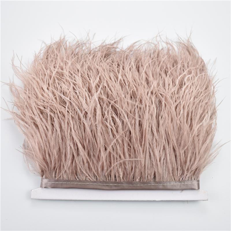 8-10cm Ostrich Feather Trims for Needlework and Handicraft Black Plume Skirt Decoration Natural Feathers Ribbon Fringe