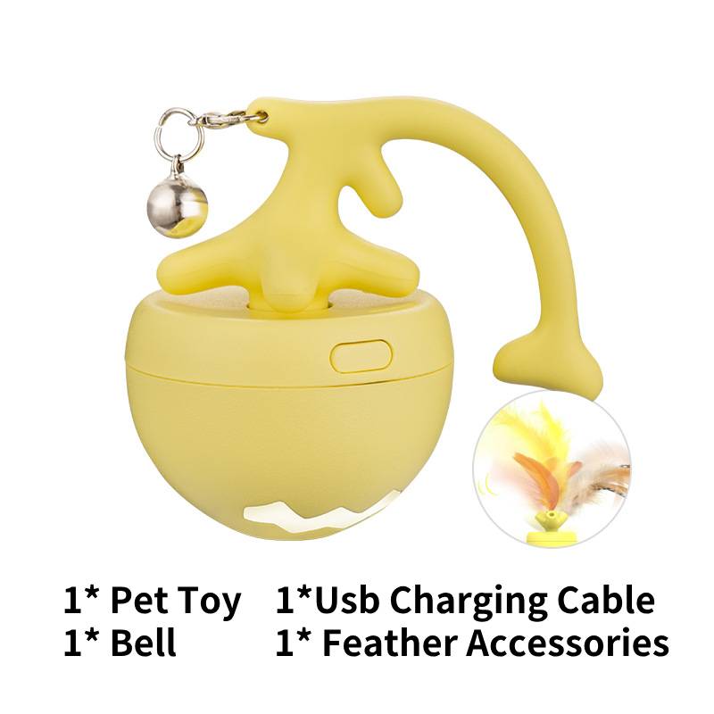 

Fish Bone Electric Rolling Cat Ball Smart Moving Pet Cat Toy Boredom Relieve жовтий