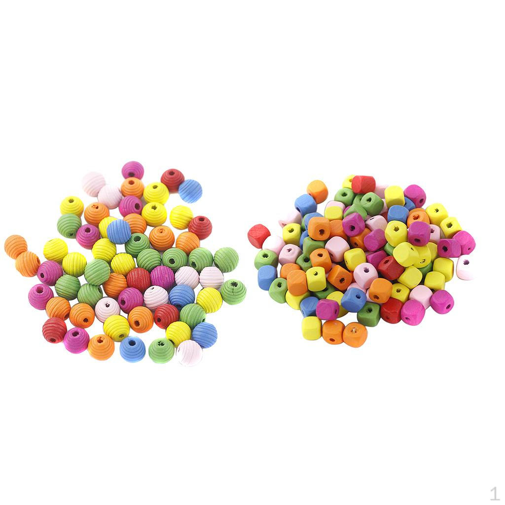

200Pcs Assorted Round Wood Beads Wooden Spacer for DIY Jewelry Making, 2 Sizes,13mm, 10mm