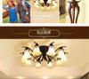 Vintage Ceiling Light Antique Metal Glass Chandelier Ceiling Lamp Fixture Retro Luminaria E27 Led Bulb Source Lamp Fitting Ming