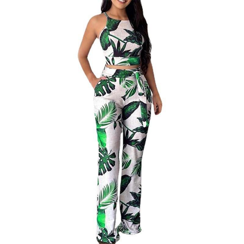 2022 Urban Casual Print Damen Hosen Set