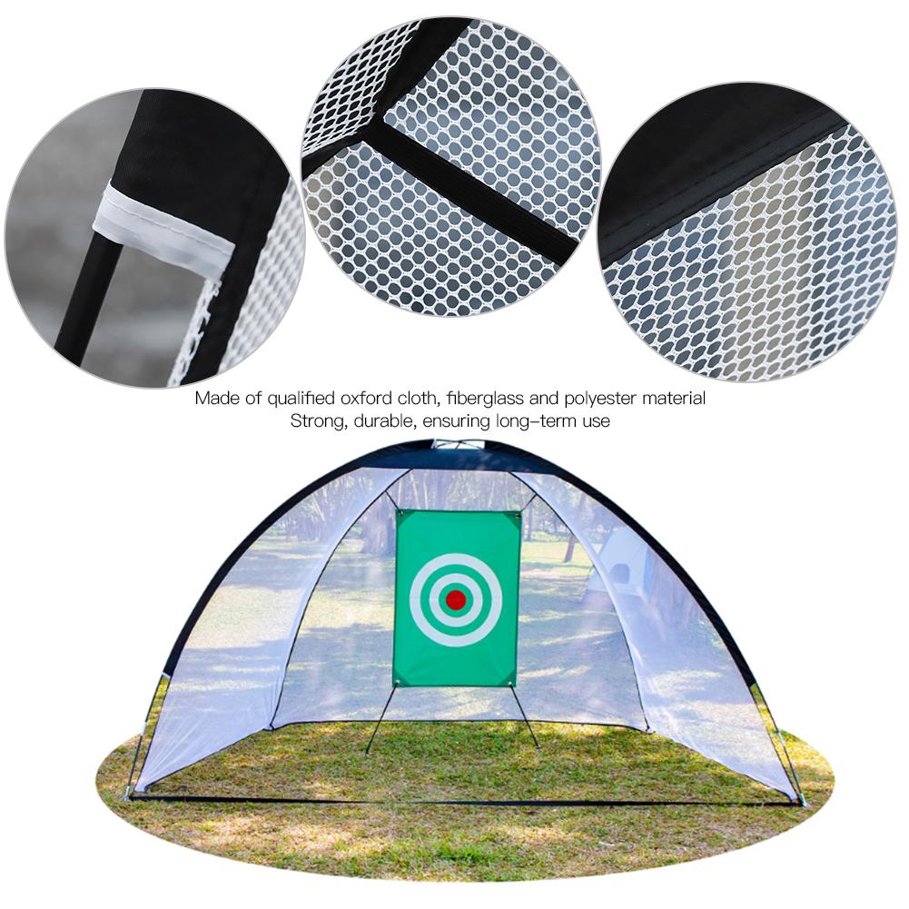 Oxford Cloth Green Lightweight Portable Bottomless Golf Practice Net Training Tool for Indoor Outdoor Using