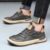 Leather large size men's shoes new spring versatile trend little white shoes men's breathable deodorant leather shoes men's casual board shoes